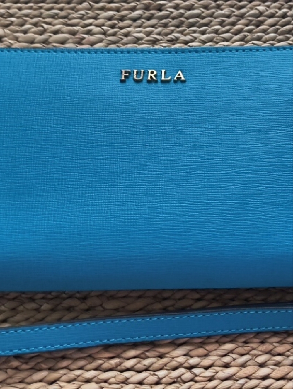 Furla Zip Wristlet Wallet in Bright Blue